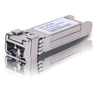 Imagem de Módulo de fibra SFP+ de alta velocidade de 10 Gb, compatível com Cisco, Netgear, Meraki e mais | Transceptor LC multimodo 10G-Base-SR, 850nm MMF até 550 metros de alcance de transmissão
