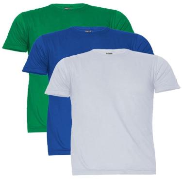 Imagem de Kit 3 Camisetas Masculinas Plus Size Malha Fria Tamanho G1-Masculino