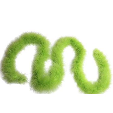 Imagem de Flydreamfeathers Boa de penas de marabu de 22 gramas, 2 jardas de comprimento (182,88 cm) para festa de casamento, Verde limão, P