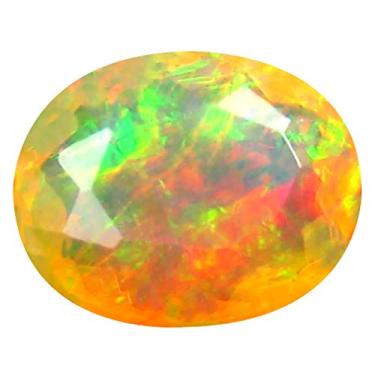 Imagem de 1,22 ct AAA+ Corte oval de qualidade de pedra premium (9 x 7 mm) opala arco-íris não aquecida genuína pedra preciosa solta
