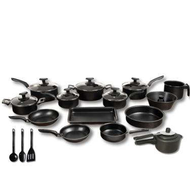 Imagem de Conjunto Panelas 17 Pc Antiaderente Panela Pressão Preto