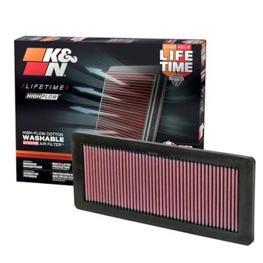 Imagem de K&N Filtro de ar do motor original de alto fluxo vitalício: Aumento de potência: Premium, Lavável: Compatível com Mini Cooper 2007-2016: (Veja a descrição do produto para modelos selecionados), 33