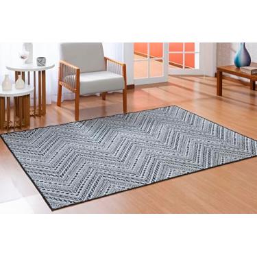 Imagem de Tapete Pratik 1,00 X 1,50 Sala Quarto Moderno 100% Antiderrapante (INCA PRETO)