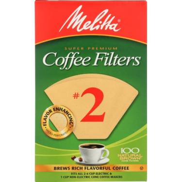 Imagem de Melitta 622752 100 filtros de café de cone marrom natural nº 2