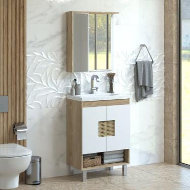Imagem de Conjunto de Banheiro Completo Nyon 60cm Carvalho