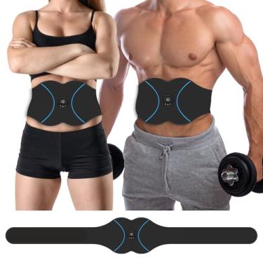Imagem de Aprovado pela FDA, estimulador ABS – estimulador muscular EMS, treinamento muscular portátil para abdômen, cinto tonificante abdominal, equipamento de treino abdominal para mulheres e homens, azul