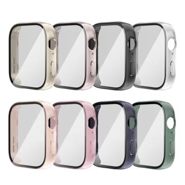 Imagem de HXFRTYU Pacote com 8 capas para Huawei Watch Fit 3, protetor de tela de policarbonato rígido, capa de vidro temperado, acessórios para Huawei Watch Fit3