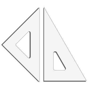 Imagem de Par De Esquadro Acrilico Desenho Técnico 12 Cm -Fenix