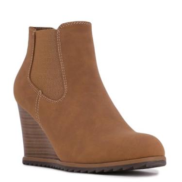 Imagem de Nautica Womens Warm Slip-On Boot Wedge Ankle Bootie-Maala-Tan-9