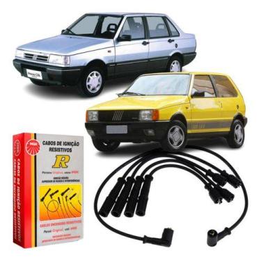 Imagem de Cabos De Ignição Ngk Fiat Uno Mille 1.0 8v Carburado 1992, Branco