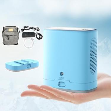Imagem de KKSOUFX Gerador de oxigênio pulsado leve com bateria de 5000/10000mAh, máquina de oxigênio AC 100~240 V, fluxo de engrenagem de 1~5, concentração de oxigênio 90% ± 3