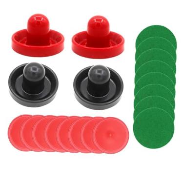 Imagem de oshhni Empurradores de air hockey e discos de air hockey, acessórios de substituição, alças de feltro verde para jogo de mesa de air hockey, estilo c