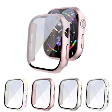 Imagem de PKMH [4 peças] Capa rígida de PC com protetor de tela compatível com Apple Watch Series 10 de 46 mm, proteção total de borda completa, para-choque, antirarranhões, acessórios para smartwatch iWatch