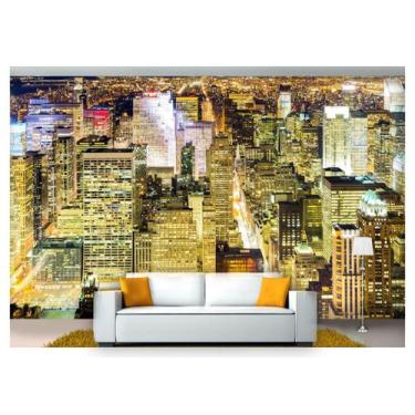 Imagem de Papel De Parede Cidade Prédios Luzes Noite 3D Ncd246 - Você Decora