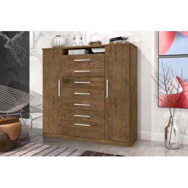 Imagem de Cômoda MEG 2 Portas + 7 Gavetas Com Amplo Espaço Para Organização Cor 