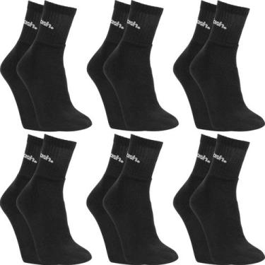 Imagem de Kit 6 Pares Meias Mash Cano Médio Curto Esportiva Academia Algodão , P