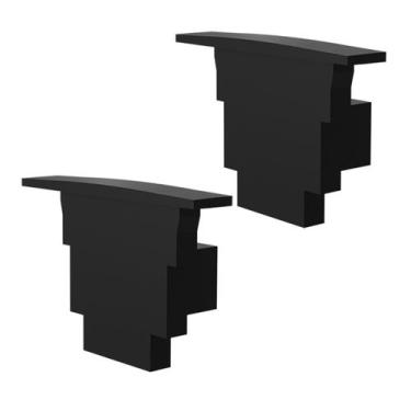 Imagem de Kit Acessórios Taschibra Para Perfil Embutir 1,7x2,5cm Vertex 25, Pret