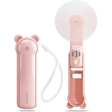 Imagem de Dosododa Ventilador portátil portátil, mini ventiladores de viagem portáteis recarregáveis por USB, ventilador de bolso dobrável com 3 velocidades, 22 horas de trabalho, pequeno ventilador pessoal com