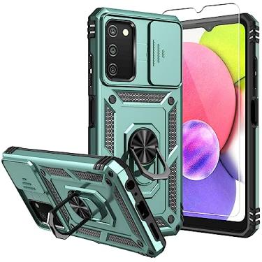 Imagem de Capa para Samsung A03S, capa para Samsung Galaxy A03S, com protetores de tela e capa para câmera, [grau militar] Capa testada contra quedas de 4,9 m com suporte magnético capa protetora para Galaxy A03S, verde TC-C