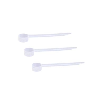 Imagem de Colheres de medição de plástico, (1,25 cc | 1/4 colher de chá | 1,25 ml) Colheres de cabo longo para pós, grânulos, café, ração para animais de estimação, suprimentos de cozimento, proteína e outros produtos secos, livre de BPA (conjunto com 3)