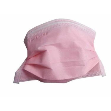 Imagem de Máscara Descartável Tripla Proteção Bacteriana c/ Elástico Rosa 50un P