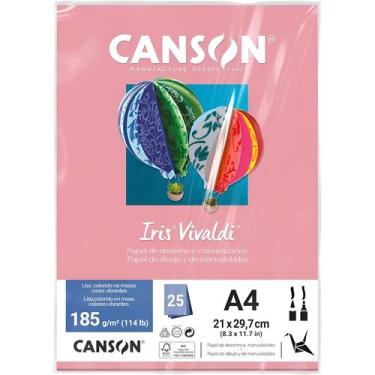 Imagem de Pct Papel Iris Vivaldi 25fls A4 185gr Canson Escolha a Cor, ROSA CLARO