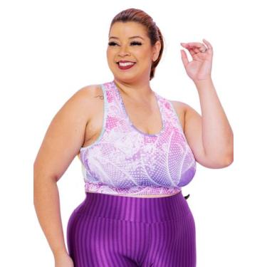 Imagem de Top Plus Size Essencial  Estampado Costa Nadador Conforto dia a dia - 