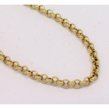 Imagem de Corrente Elo Português 70cm Folheada Ouro 18k Masculina 3mm - Micheste