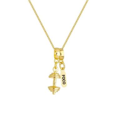 Imagem de Colar Pingente Supino de Academia Banhado a Ouro 18k - WORK SEMIJOIAS,