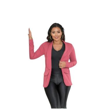 Imagem de Blazer Social em Alfaiataria com Bolso Falso Lateral - luh may, M, Ros