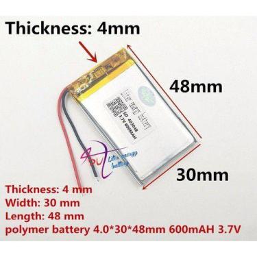 Imagem de Bateria 3,7v  600mah 4mm X 30mm X 48mm Xb950bt Xb950b1 - KMIG