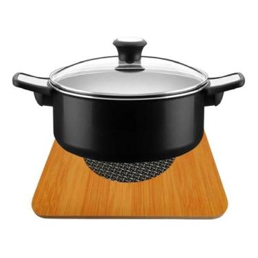 Imagem de Descanso De Panela De Bambu Kit 6 Peças Protege Sua Mesa Cor:MarromTam