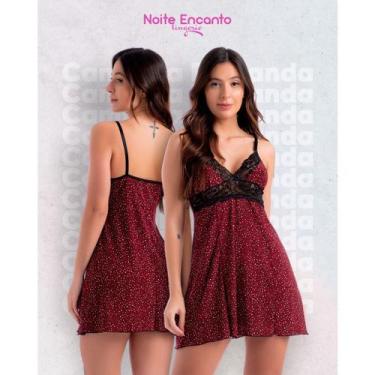 Imagem de Camisola renda sem bojo sensual linha noite pijama estampada - Noite E