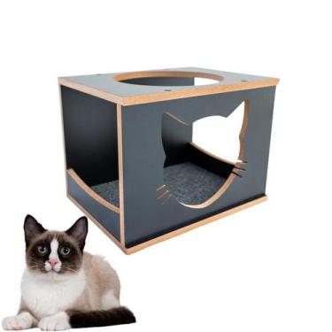Imagem de Nicho Para Gato Padrão de Parede Frente Cara de Gato 1pç LAMINADO - BT