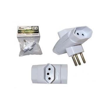 Imagem de 10 Adaptadores de Tomada Knup Padrao em T  3 Pinos  3 Entradas Bivolt