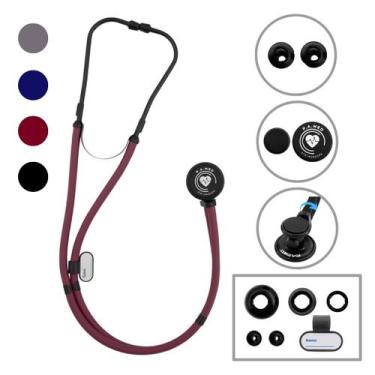 Imagem de Estetoscópio Linha Black Rappaport P.A. Med  2 Anos Garantia, VINHO BL