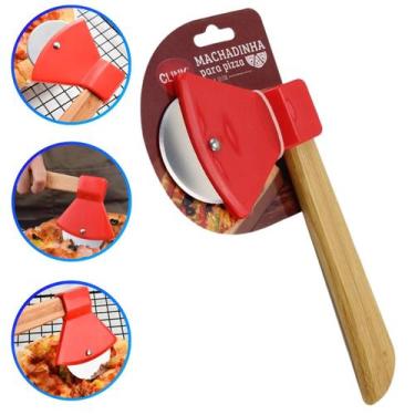 Imagem de Cortador Fatiador De Pizza Profissional Aço Inox Machadinha  - Clink