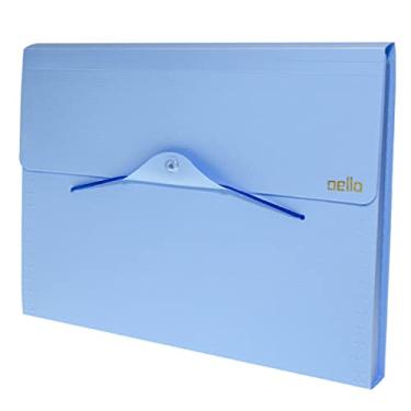 Imagem de Pasta Sanfonada Plastica A4 12div.Linho Serena Az.Paste - 01 Unidade, Dello, 6096BP.0012, Azul