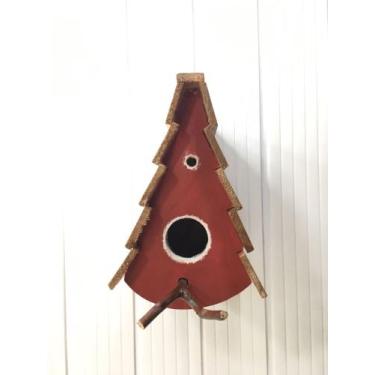 Imagem de Casinha de Passarinho em Madeira - Rupestre Arte Madeira, Vermelho