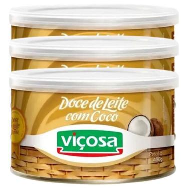 Imagem de Kit 3 Unidades Doce De Leite Viçosa Com Coco Lata 400g