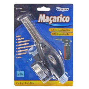 Imagem de Mini Maçarico A Gás Regulador Recarregável Botão Automático - WESTERN