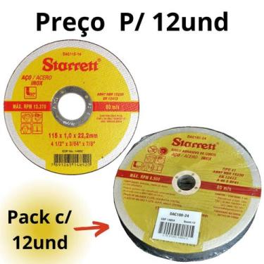 Imagem de 12unds disco starrett corte 115x1,0x22,2mm (4.1/2"x3/64"x7/8")