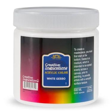 Imagem de Creative Inspirations Gesso branco acrílico - Gesso de valor excepcional para pinturas, obras de arte, telas, estudantes e muito mais! - 500 ml