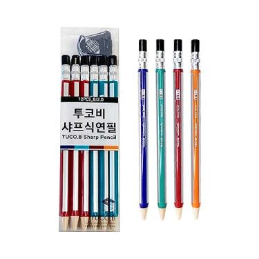 Imagem de ZEESOON Conjunto de lápis Tuco.B 2.0 B + apontador (12 peças), sem necessidade de chumbo, tipo lapiseira