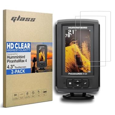 Imagem de INNOSURE [Pacote com 2] Protetor de tela de vidro temperado premium projetado para Humminbird PiranhaMax 4 Fish Finder 4,3 polegadas ouchscreen Piranha Max 4 DI Acessórios 10.9 cm 9H (HD Clear)