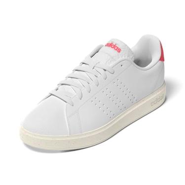 Imagem de adidas Tênis esportivo feminino Advantage 2.0, Branco/Branco/Vermelho lúcido, 39