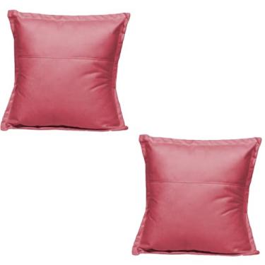Imagem de Kit 2 Almofadas Decorativas Cheias Fofinhas Para Sofá Sala Poltrona Suede Rosê
