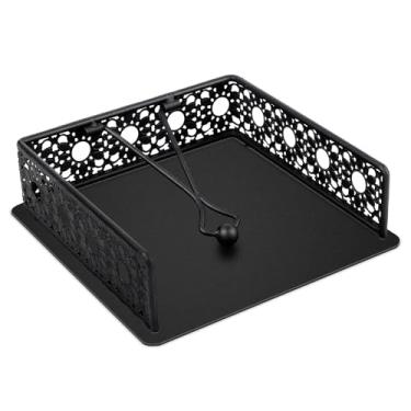 Imagem de Haliafancy Porta-guardanapos para mesa, organizador de metal com bola de ferro de braço resistente e borda de girassol vintage para cozinha, casa, bancada, fazenda, bar, restaurante (ferro preto)