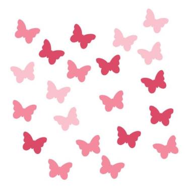 Imagem de Adesivo De Parede Infantil 72 Borboletas Rosa Quarto Menina (72, pequeno)
