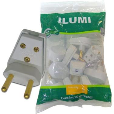 Imagem de Plug Macho 2 Pinos Tomada Gigante 20a com Prensa Cabo Extensão Branco 